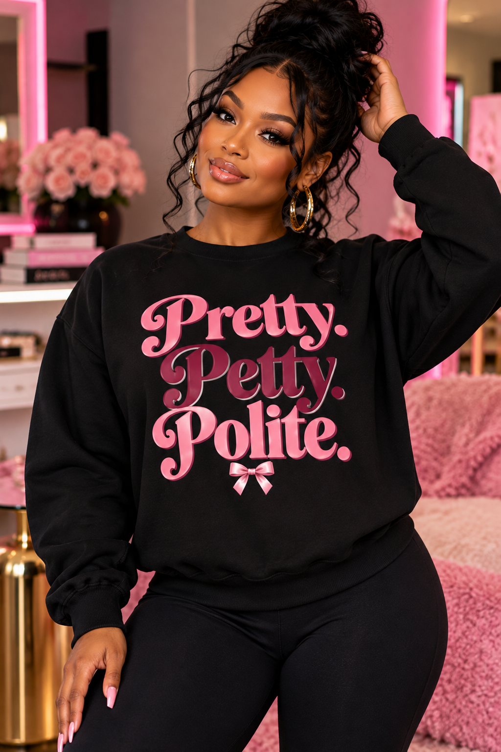 Pretty. Petty. Polite. | Women's Graphic Crewneck Sweatshirt